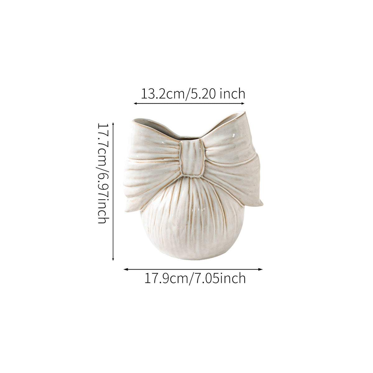 Dekorative Keramikbogen-Tischvase mit geformtem Banddetail