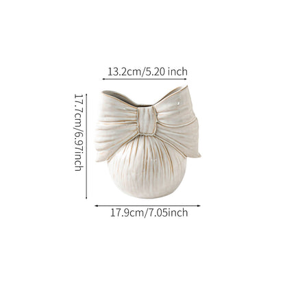Dekorative Keramikbogen-Tischvase mit geformtem Banddetail