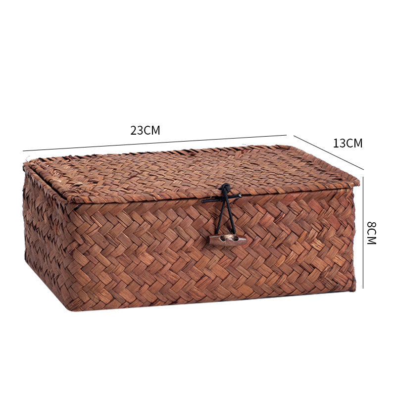 Handgewebte Aufbewahrungsbox mit Deckel