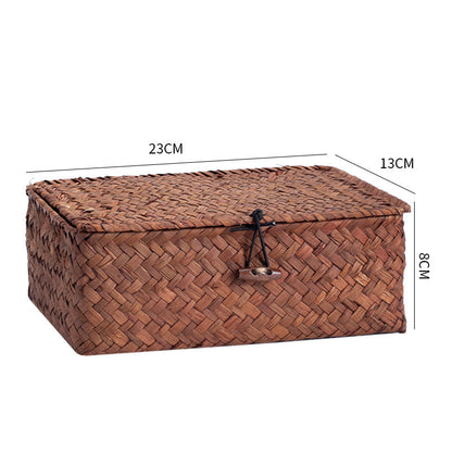 Handgewebte Aufbewahrungsbox mit Deckel