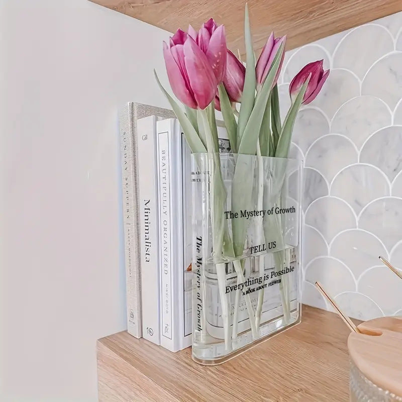 Schlanke Acryl-Steh-Vase für Einzelstängige Arrangements und schmale Ablage