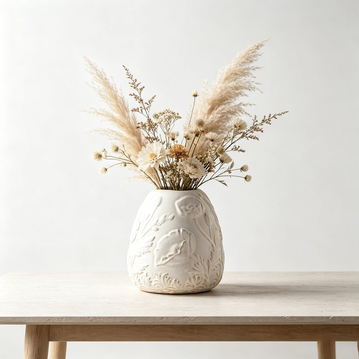 Keramische profilierte Blumen Tischvase