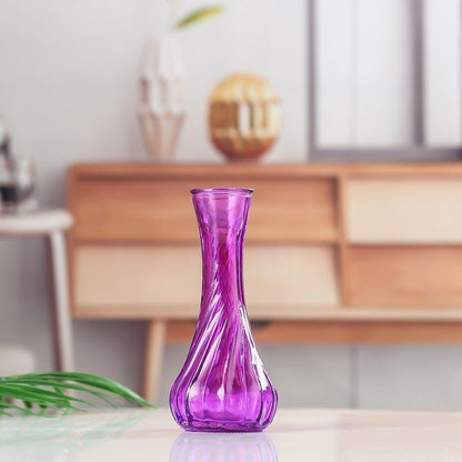 Mundgeblasene Glas-Bouquetvase mit geriffeltem Hals und beschwertem Fuß