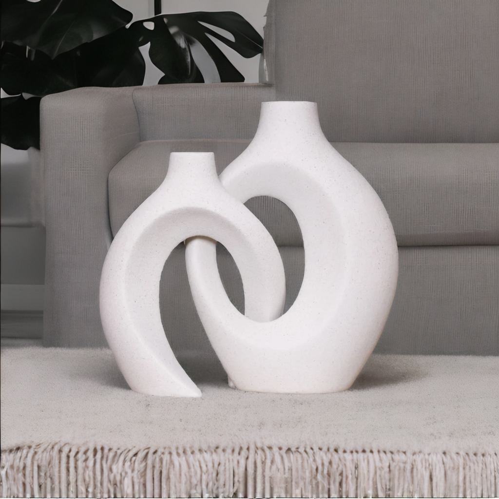Gleora Geflochtene Keramikblumenvase – Elegantes Dekorationsmittelstück für moderne und klassische Innenräume