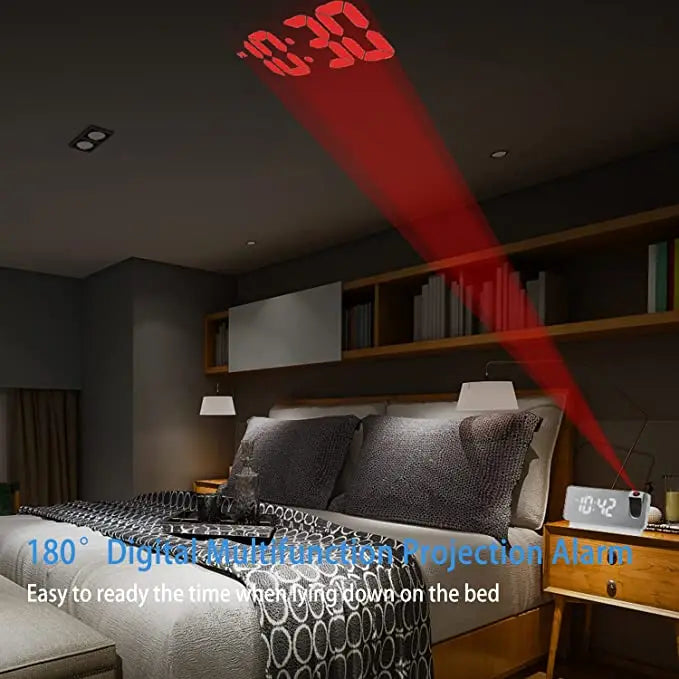 Heim Zeile | Projektionswecker mit Spiegeldisplay und großem LED-Bildschirm