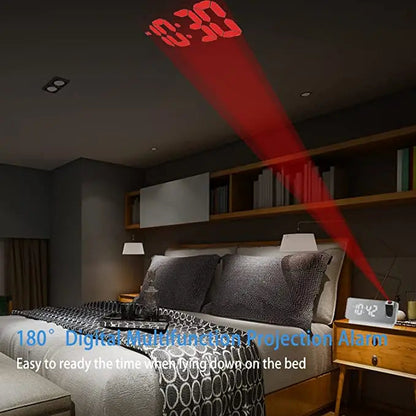 Heim Zeile | Projektionswecker mit Spiegeldisplay und großem LED-Bildschirm