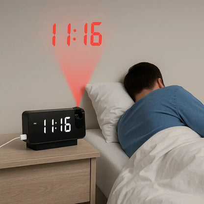 Heim Zeile | Projektionswecker mit Spiegeldisplay und großem LED-Bildschirm