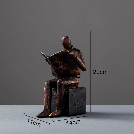 Reader Skulptur Buchständer Buchstütze Abstrakte Figur Harz Statue Schreibtischdekoration Figuren Statuette Nordischer Wohnkultur