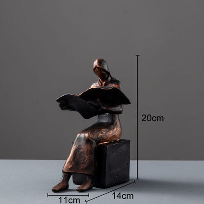 Reader Skulptur Buchständer Buchstütze Abstrakte Figur Harz Statue Schreibtischdekoration Figuren Statuette Nordischer Wohnkultur