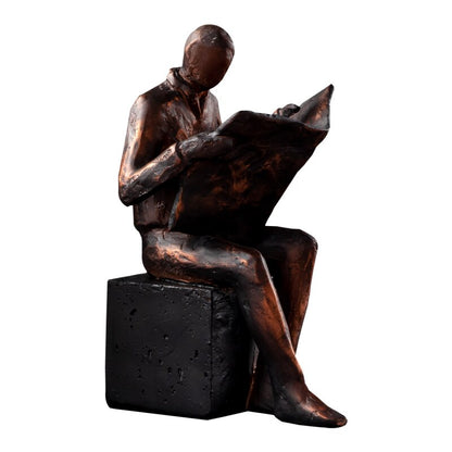 Reader Skulptur Buchständer Buchstütze Abstrakte Figur Harz Statue Schreibtischdekoration Figuren Statuette Nordischer Wohnkultur