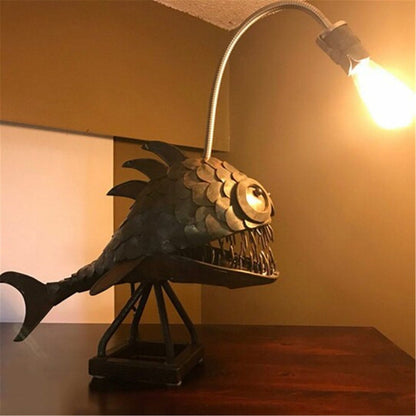 Retro-Tischlampe Anglerfisch Licht mit flexiblem Lampenkopf Künstlerische Tischlampen für Zuhause Bar Café Home Art Dekorative Ornamente