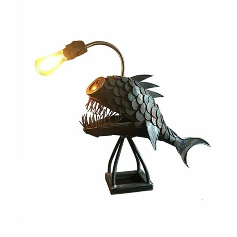 Retro-Tischlampe Anglerfisch Licht mit flexiblem Lampenkopf Künstlerische Tischlampen für Zuhause Bar Café Home Art Dekorative Ornamente