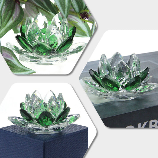 Kristall-Lotusblume Handwerk Glas Briefbeschwerer Heimdekoration Ornamente Figuren Haus Hochzeit Party Dekor Geschenke Souvenir