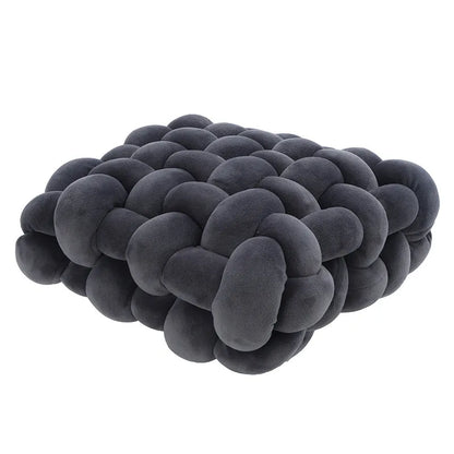 Wohnzimmer Weiches Plüsch Knoten Kissen Sofa Kissen Einfarbig Quadrat Handgewebt Zuhause Werfen Kissen Quadrat Gewebt Sitzkissen Kissen
