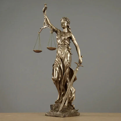 ERMAKOVA europäische antike Bronze griechische Göttin der Gerechtigkeit Statue Fair Angels Harz Skulptur Ornamente Desktop Heimdekoration Geschenk