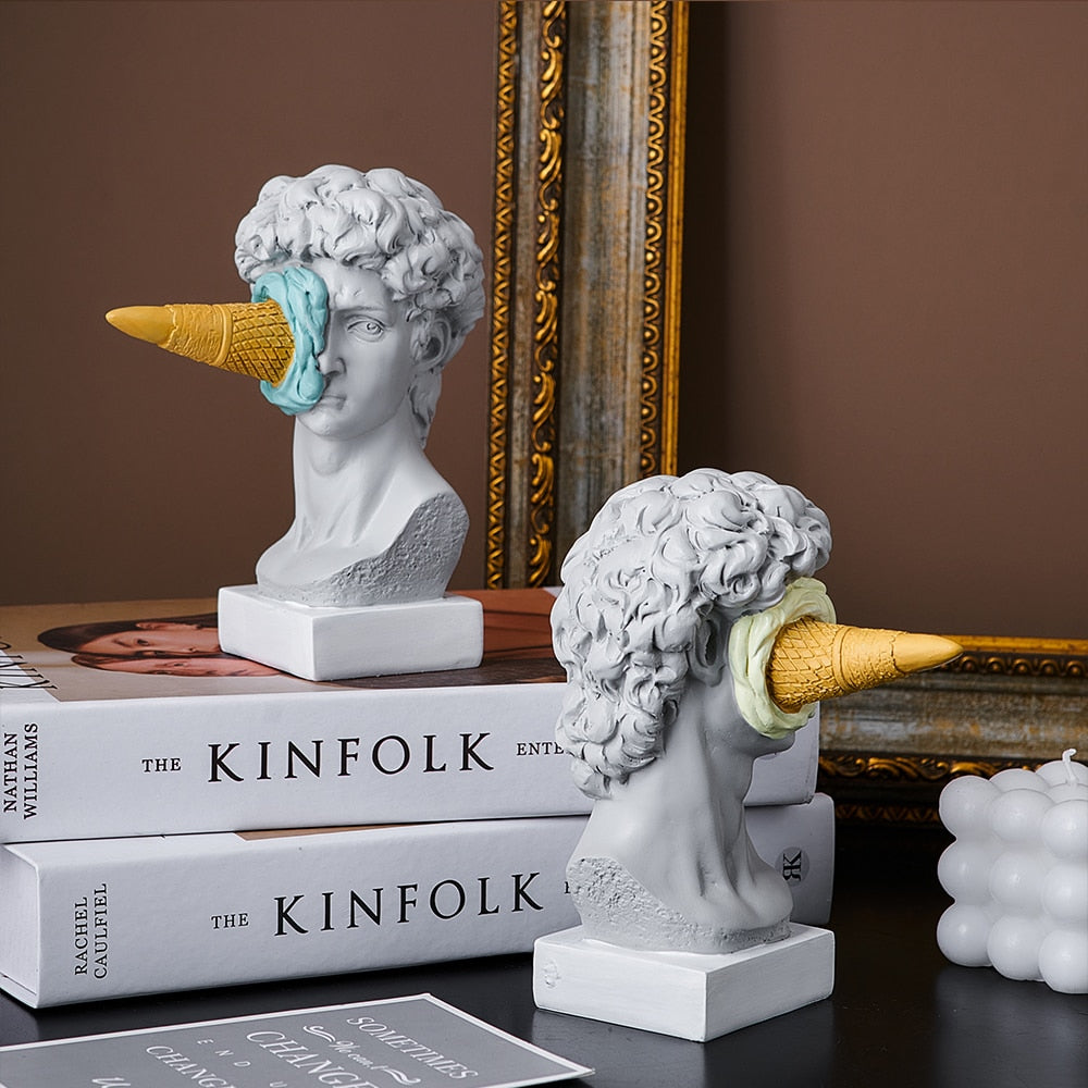 David Figur mit Eiscreme Heimdekoration Skulptur