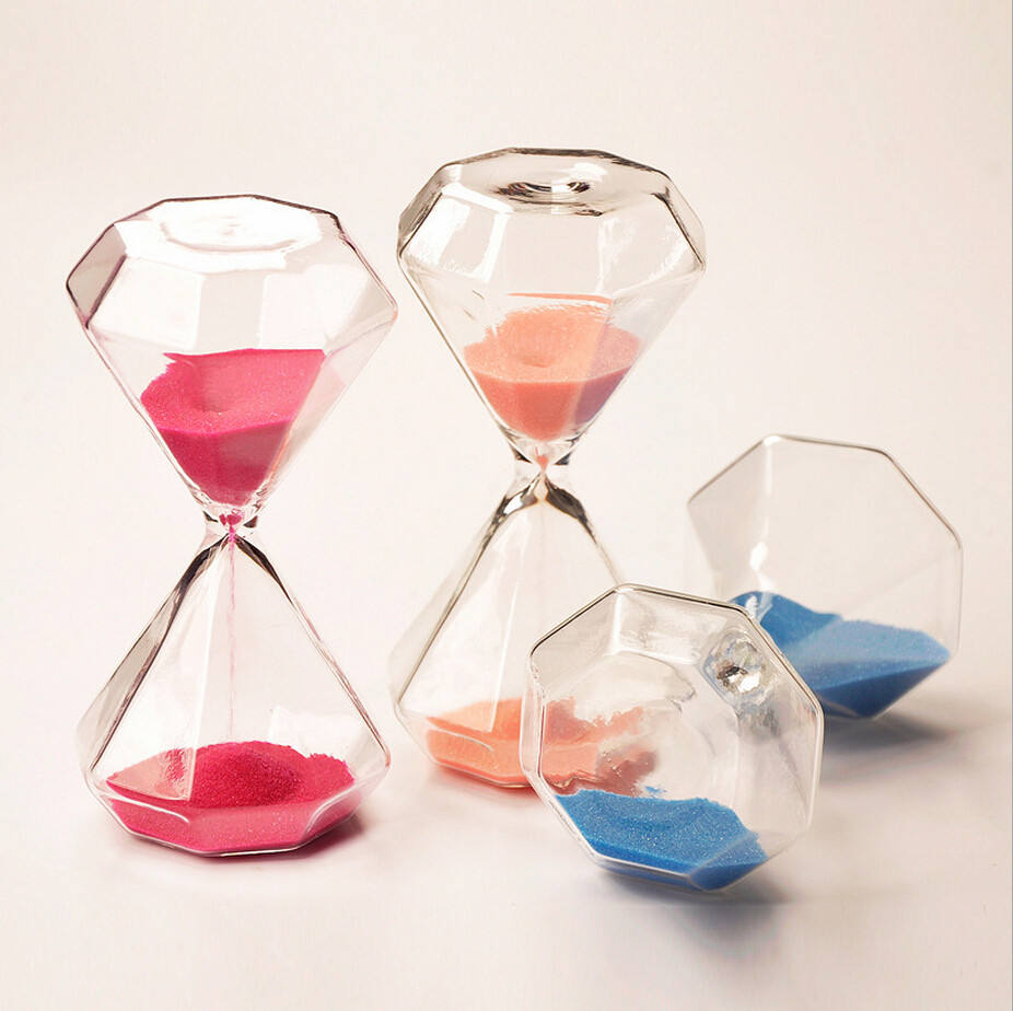 5–60 Minuten Diamant-Stundenglas, Sanduhr, Sanduhr, Kindergeschenk, Sanduhr, Wohnkultur, erhältlich in mehreren Farbvarianten