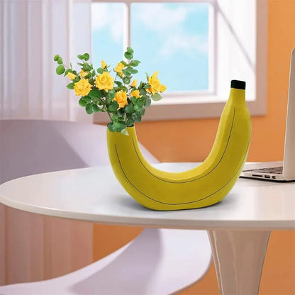 Banane Vase, Blumen vase aus Harz, niedliche Bananenform, dekorative Tisch vase für Blumenarrangements, Wohnzimmer, Schlafzimmer, Wohnkultur