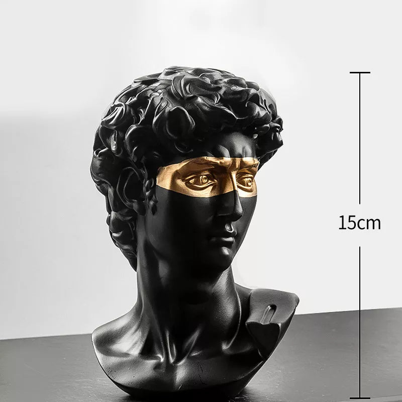 Statues zur Dekoration, 15 cm, David, Couchtisch, Wohnkultur, Ornamente, Büste eines Raumes aus Gips, weißem Harz, dekorative Kunstskulptur
