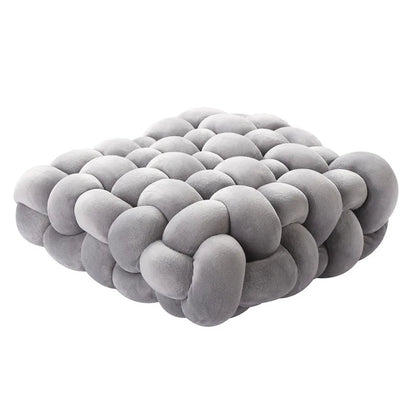 Wohnzimmer Weiches Plüsch Knoten Kissen Sofa Kissen Einfarbig Quadrat Handgewebt Zuhause Werfen Kissen Quadrat Gewebt Sitzkissen Kissen