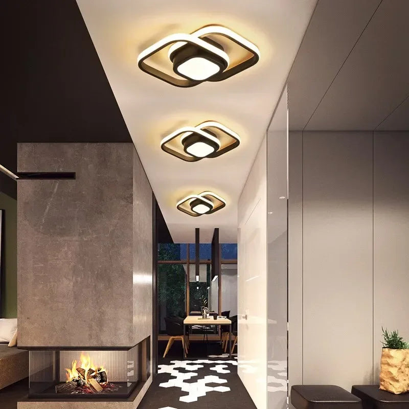 Moderne LED-Deckenlampe 18W | Kreatives Design mit 2 Ringen | Energiesparende Beleuchtung für Wohnzimmer & Büro 24 cm