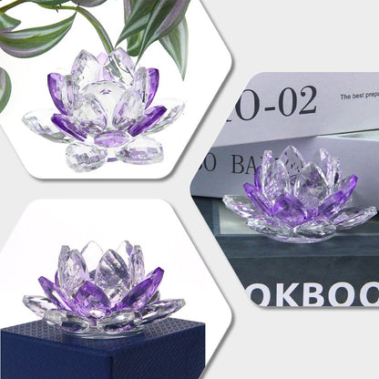 Kristall-Lotusblume Handwerk Glas Briefbeschwerer Heimdekoration Ornamente Figuren Haus Hochzeit Party Dekor Geschenke Souvenir