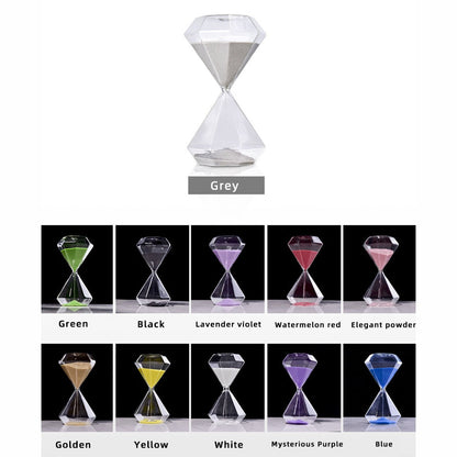 5–60 Minuten Diamant-Stundenglas, Sanduhr, Sanduhr, Kindergeschenk, Sanduhr, Wohnkultur, erhältlich in mehreren Farbvarianten