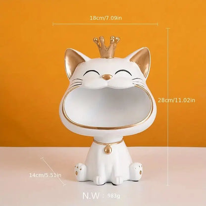 Fortune Crown Big Mouth Cat Eingang Schlüsselhalter Dekorationsornament, Licht Luxus Einweihungsgeschenk Skulptur