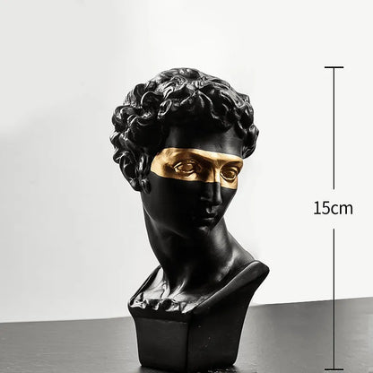 Statues zur Dekoration, 15 cm, David, Couchtisch, Wohnkultur, Ornamente, Büste eines Raumes aus Gips, weißem Harz, dekorative Kunstskulptur