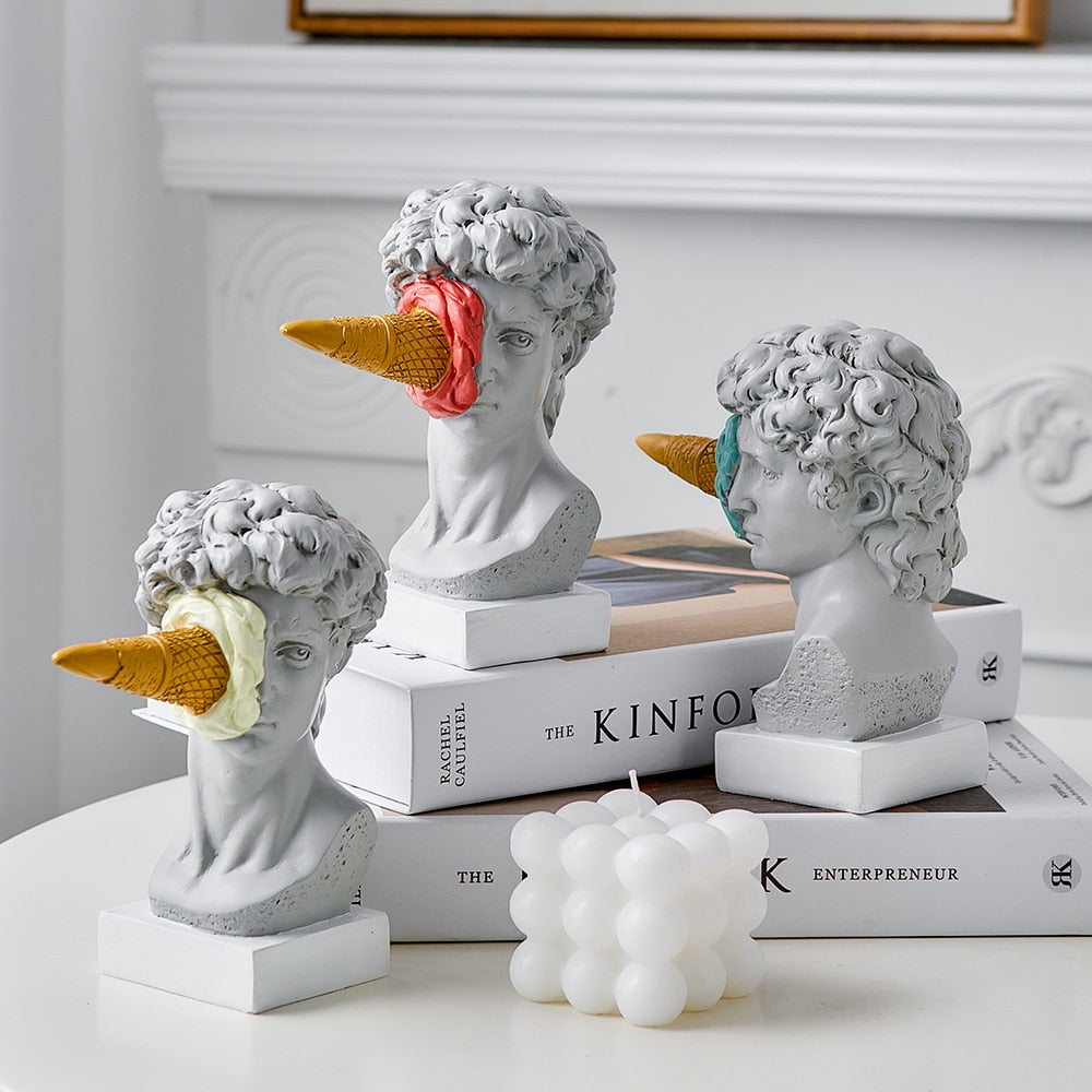 David Figur mit Eiscreme Heimdekoration Skulptur