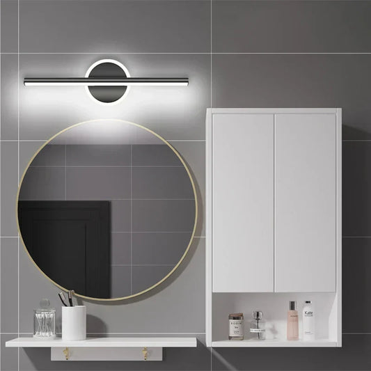 Heim Zeile | LED Wandleuchte LineaLux | Schwarz & Gold | 40/60/80 cm | Warm, Kalt & Dreifarbiges Licht | Moderne Spiegel & Wandbeleuchtung