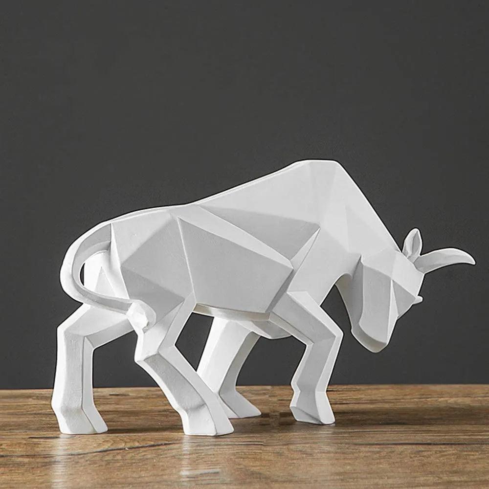YuryFvna Moderne Geometrische Bullenstatue, Ornament, Café, Bullen Skulpturen, Tierfiguren, Abstrakte Hotel Wohnkultur