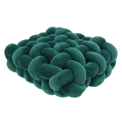 Wohnzimmer Weiches Plüsch Knoten Kissen Sofa Kissen Einfarbig Quadrat Handgewebt Zuhause Werfen Kissen Quadrat Gewebt Sitzkissen Kissen