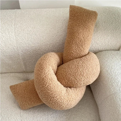 Nordic Bouclé Abstract Kissen – Minimalistisches Plüschkissen | Heim Zeile