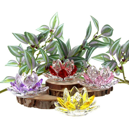 Kristall-Lotusblume Handwerk Glas Briefbeschwerer Heimdekoration Ornamente Figuren Haus Hochzeit Party Dekor Geschenke Souvenir
