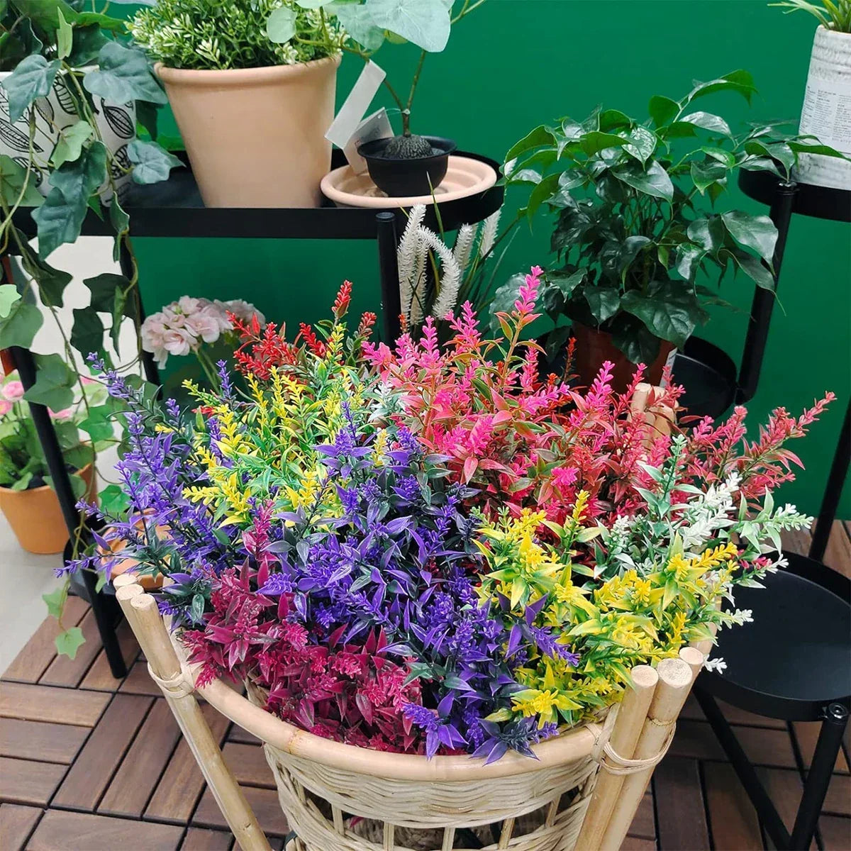 Florabell 12-teiliges Set Künstliche Lavendel Künstliche Pflanzen für Hochzeiten, Vasen, Girlanden & Dekoration für Innen & Außen