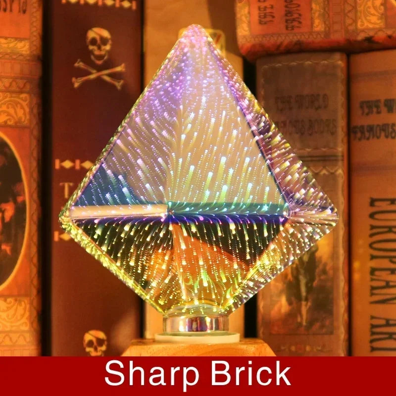 3D LED Lampe | Vintage Feuerwerkseffektlampe mit E27 Fassung | 6W 85–265V | Dekoration, Party- & Weihnachtsbeleuchtung | Auravia
