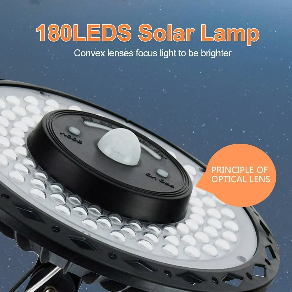 228 LED Solar Deckenleuchte | 360° Lichtwinkel | Mit Fernbedienung & Bewegungssensor | 4400mAh Batterie