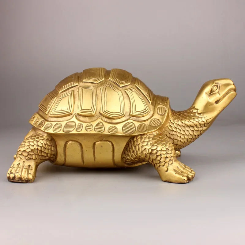 Brass Feng Shui Schildkröte Statue Glücks Tier Skulptur für Langlebigkeit Zuhause Büro Dekoration Figur Geschenk Studien Ornament