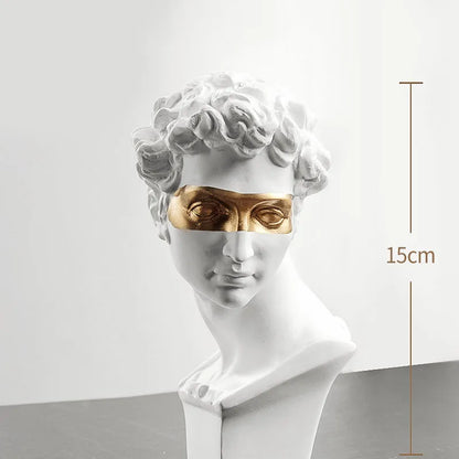 Statues zur Dekoration, 15 cm, David, Couchtisch, Wohnkultur, Ornamente, Büste eines Raumes aus Gips, weißem Harz, dekorative Kunstskulptur