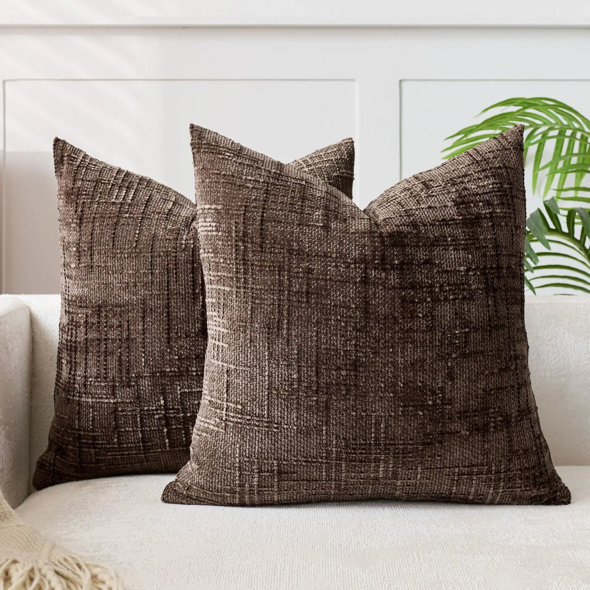 Chenille-Kissen mit Bambusstruktur in einfarbig für Sofa und Schlafzimmer