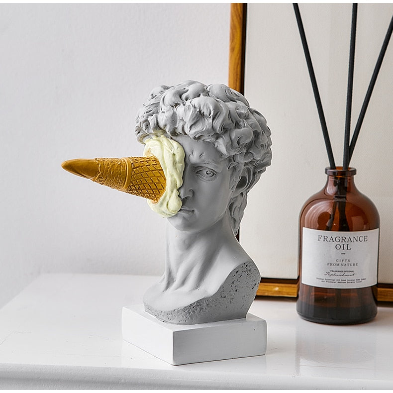 David Figur mit Eiscreme Heimdekoration Skulptur