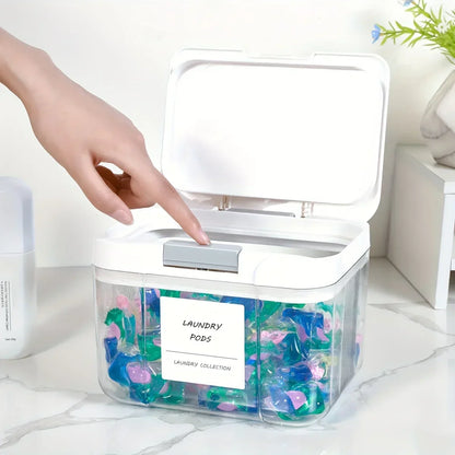Waschmittel-Pod-Aufbewahrungsbox mit Deckel