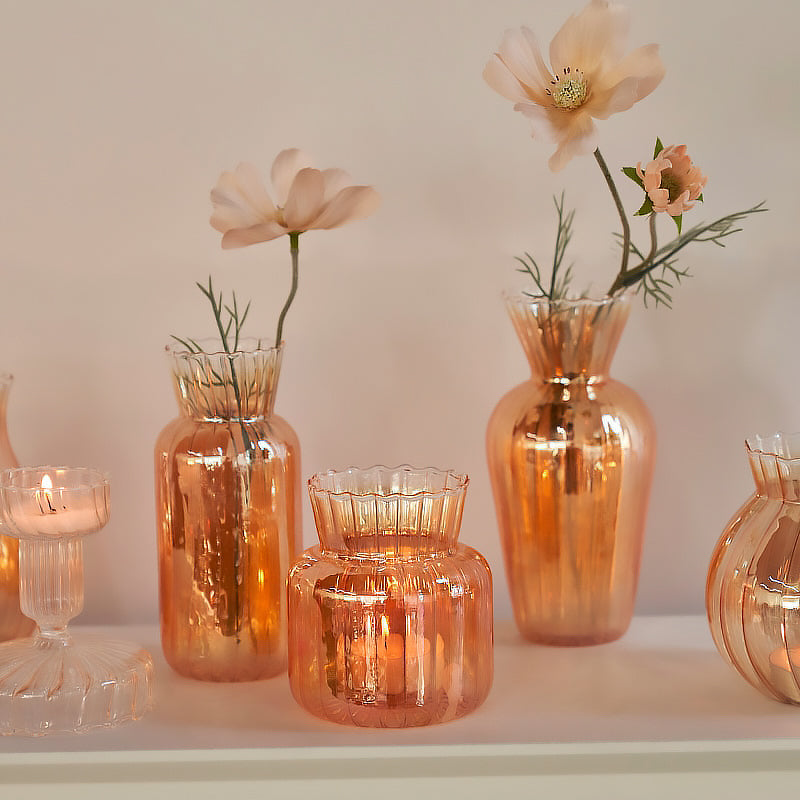 Goldene Mantel-Glasvase