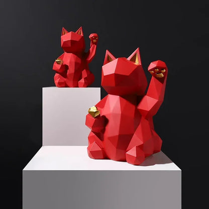 Nordic Minimalismus Geometrie Glückskatze Statuen