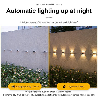 Solar-Wandleuchten Solavine | Warmweißes Licht | IP44 wetterfest | Für Zaun, Terrasse & Garten | 8 Stunden Lichtdauer