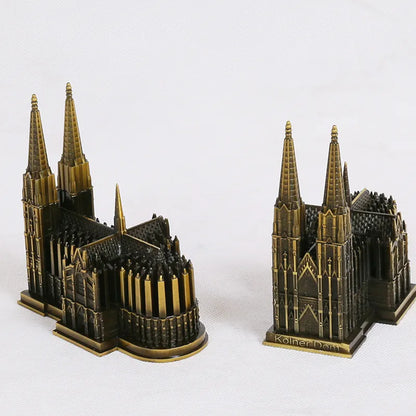 Kölner Dom Modell Metall Antik Bronze Deutschland Kölner Dom Gebäudefigur Weltberühmtes Wahrzeichen Architektur Dekoration