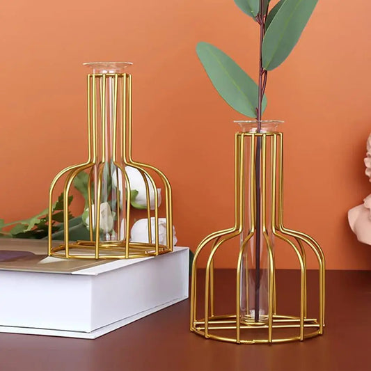 Gold Käfig Vase