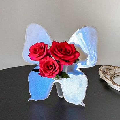 Künstlerische Schmetterling Klare Blumen Vase