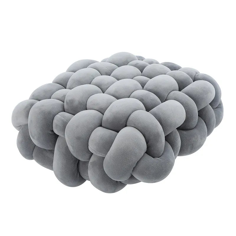 Wohnzimmer Weiches Plüsch Knoten Kissen Sofa Kissen Einfarbig Quadrat Handgewebt Zuhause Werfen Kissen Quadrat Gewebt Sitzkissen Kissen